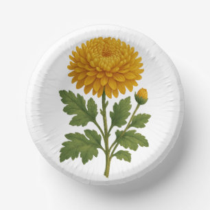 Vintage Chrysanthemum Paper Plate