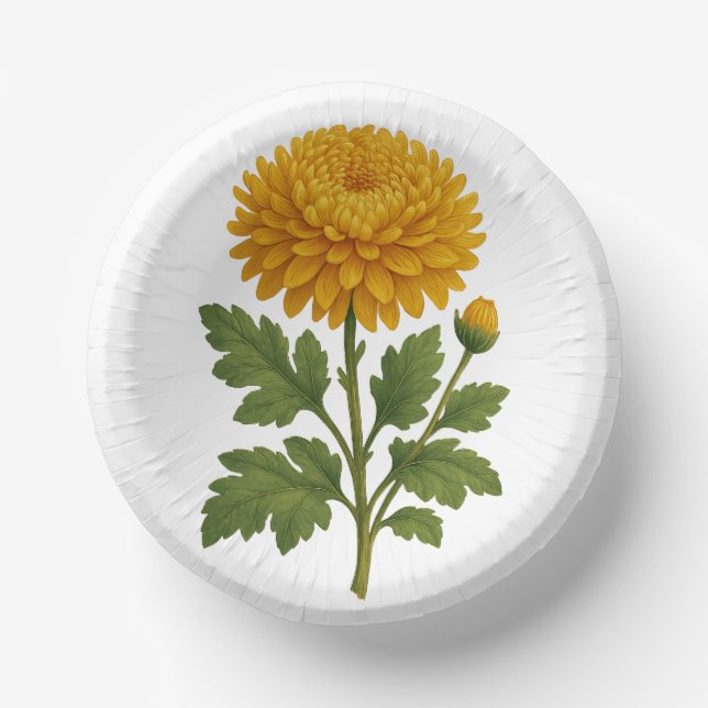 Vintage Chrysanthemum Paper Plate (Front)
