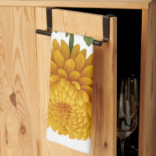 Vintage Chrysanthemum Tea Towel