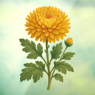 Vintage Chrysanthemum Window Cling