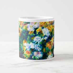 Vintage Chrysanthemums by Pierre-Auguste Renoir Large Coffee Mug