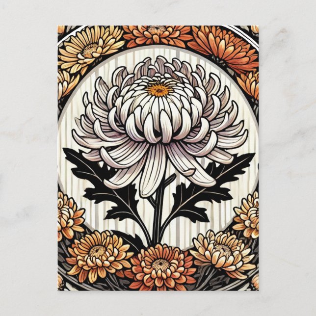 Vintage Chrysanthemums  Postcard (Front)