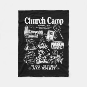 Vintage church camp christian camper camping faith fleece blanket