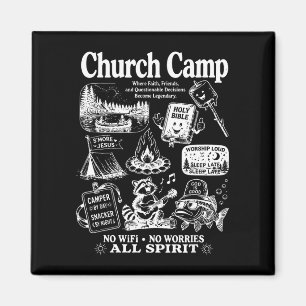 Vintage church camp christian camper camping faith magnet