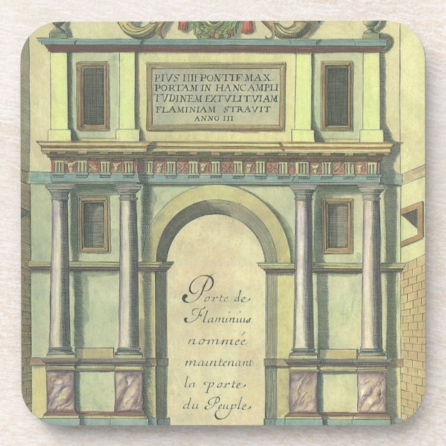 Vintage Church Door Entry Renaissance Architecture Coaster (Front)