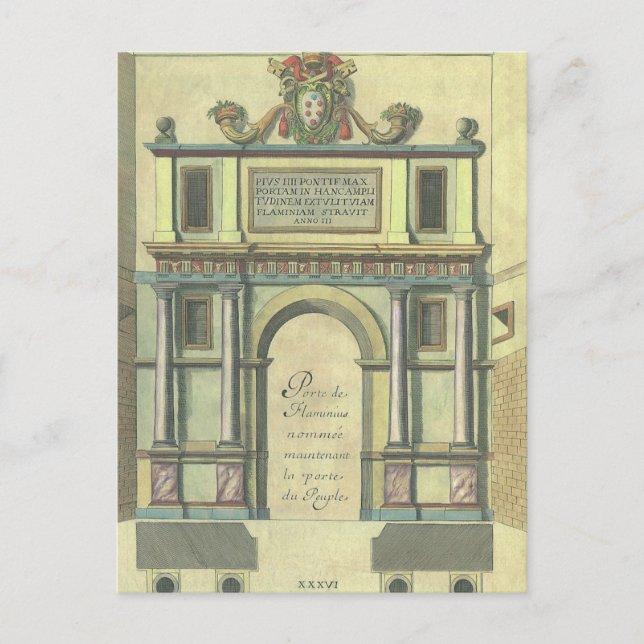 Vintage Church Door Entry Renaissance Architecture Postcard (Front)