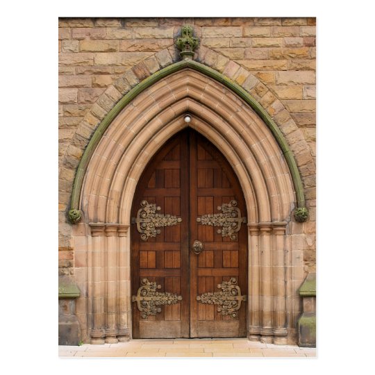 Vintage Church Doors - United Kingdom - Postcard