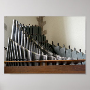 Vintage Church Pipe Organ Musical Mechanics Photog Poster