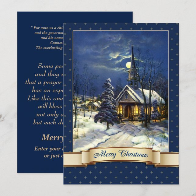 Vintage Church Religious Christmas Cards (Front/Back)
