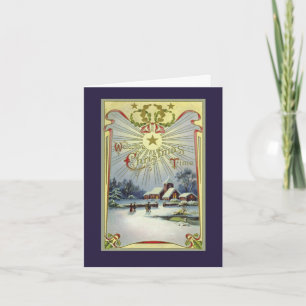 Vintage Church Scene Christmas Card