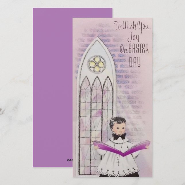 Vintage Church Sermon On Easter Day Holiday Card (Front/Back)