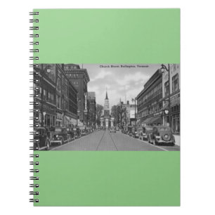 Vintage Church Street, Burlington, VT Notebook