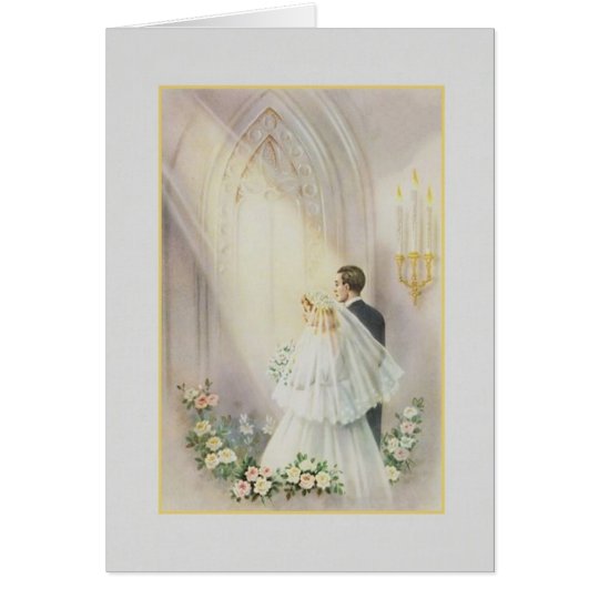 Vintage Church Wedding Card