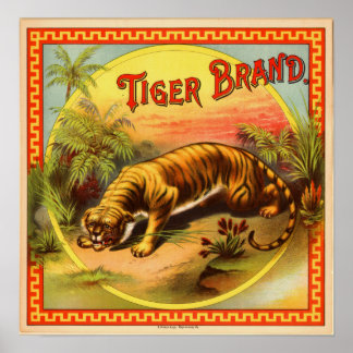Vintage Cigar Advertisement: Tiger Brand Poster
