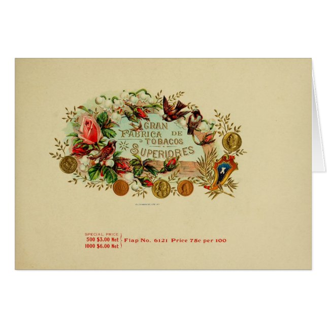 Vintage Cigar Box Label (Front Horizontal)