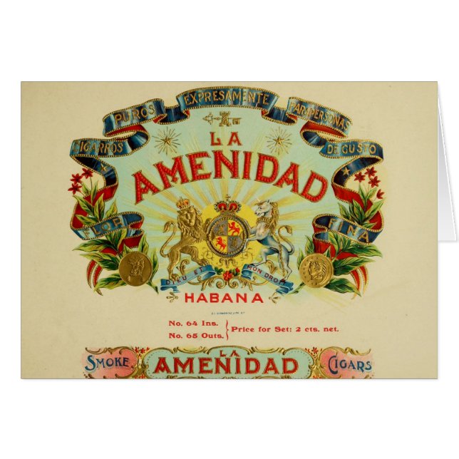 Vintage Cigar Box Label (Front Horizontal)