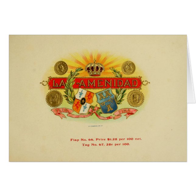 Vintage Cigar Box Label (Front Horizontal)