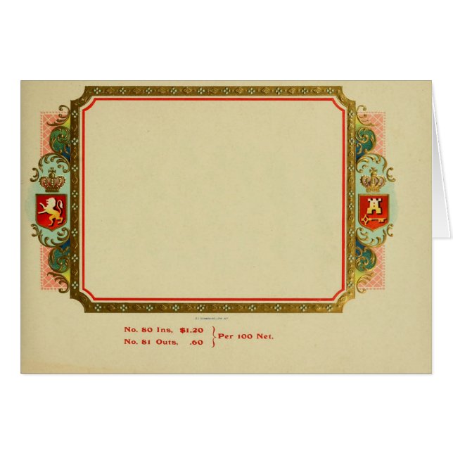 Vintage Cigar Box Label (Front Horizontal)