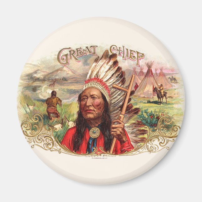 Vintage Cigar Box Label Magnet (Front)