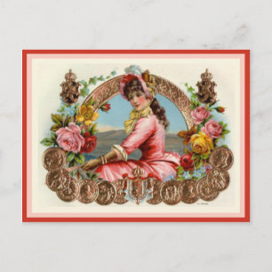 Vintage Cigar Box Label Postcard