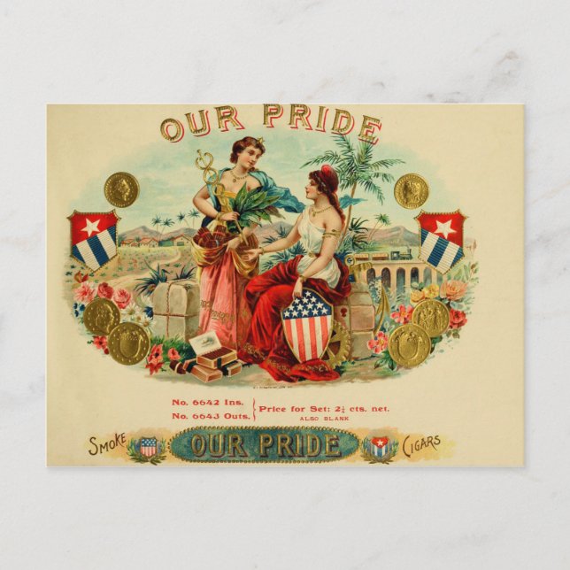 Vintage Cigar Box Label Postcard (Front)