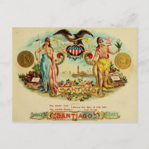 Vintage Cigar Box Label Postcard