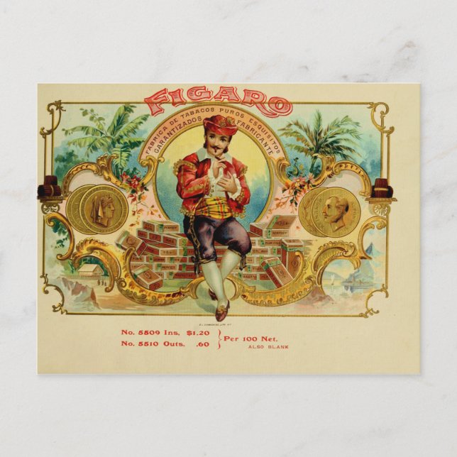 Vintage Cigar Box Label Postcard (Front)