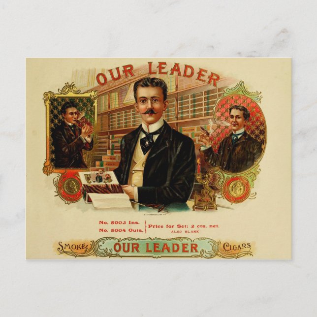 Vintage Cigar Box Label Postcard (Front)