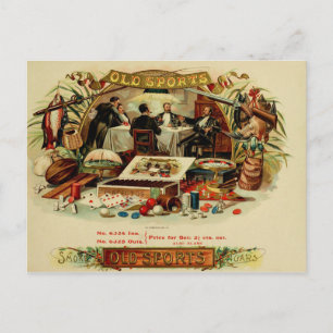 Vintage Cigar Box Label Postcard