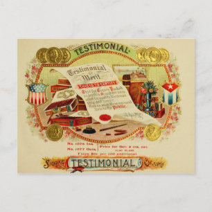 Vintage Cigar Box Label Postcard