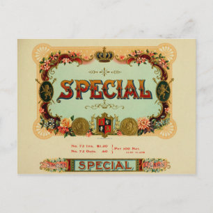 Vintage Cigar Box Label Postcard