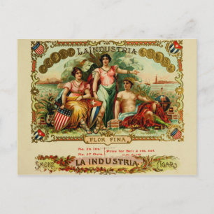 Vintage Cigar Box Label Postcard