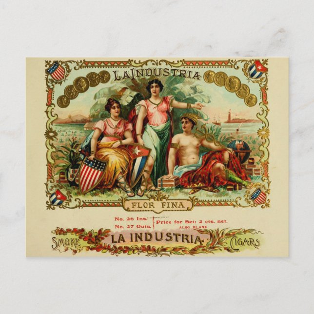 Vintage Cigar Box Label Postcard (Front)