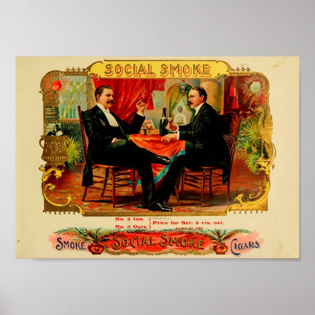 Vintage Cigar Box Label Poster (Front)