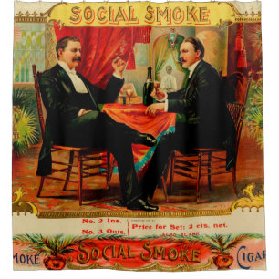 Vintage Cigar Box Label Shower Curtain