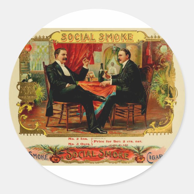 Vintage Cigar Box Label SOCIAL SMOKE  (L4) (Front)