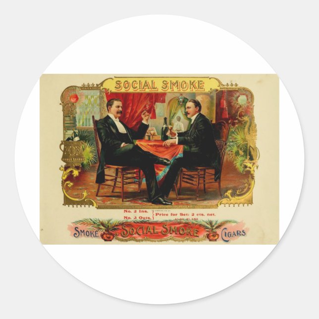 Vintage Cigar Box Label SOCIAL SMOKE  (L4) (Front)