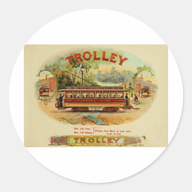 Vintage Cigar Box Label    TROLLY (Front)
