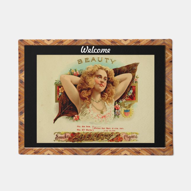 Vintage Cigar Box Labels Doormat (Front)