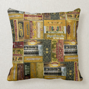 Vintage Cigar Boxes Throw Pillow