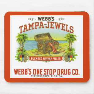 Vintage Cigar Graphic Tampa Jewels Mousepad
