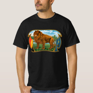Vintage Cigar Label Art, African Lion in Savannah T-Shirt