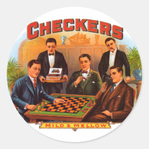 Vintage Cigar Label Art, Checkers Mild and Mellow