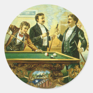 Vintage Cigar Label Art, Club Friends Billiards