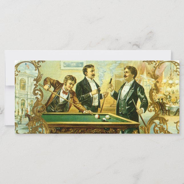 Vintage Cigar Label Art, Club Friends Billiards (Front)