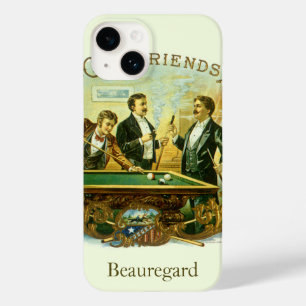 Vintage Cigar Label Art, Club Friends Billiards Case-Mate iPhone 14 Case