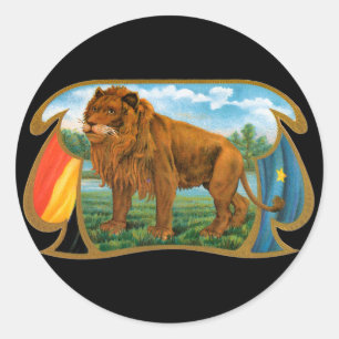 Vintage Cigar Label Art, Lion, King of the Jungle