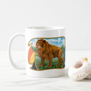 Vintage Cigar Label Art, Lion, King of the Jungle Coffee Mug