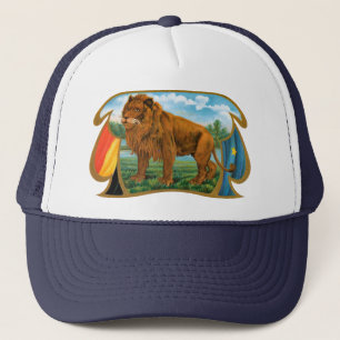Vintage Cigar Label Art, Lion, King of the Jungle Trucker Hat