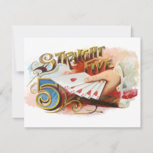Vintage Cigar Label Art Straight Flush with Hearts